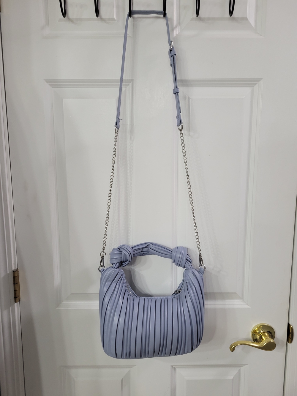 Urban Expressions Pleated Shoulder Bag in Light Periwinkle